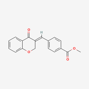 molecular formula C18H14O4 B10803541 Methyl (E)-4-((4-oxochroman-3-ylidene)methyl)benzoate 