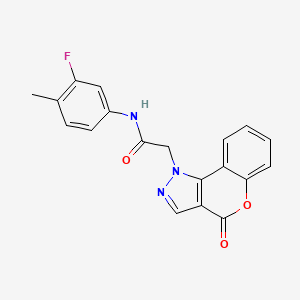 molecular formula C19H14FN3O3 B10803688 N-(3-fluoro-4-methylphenyl)-2-(4-oxochromeno[4,3-c]pyrazol-1-yl)acetamide 