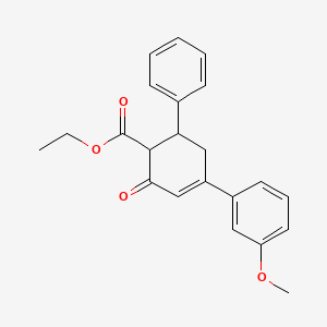 molecular formula C22H22O4 B10803771 Ethyl 4-(3-methoxyphenyl)-2-oxo-6-phenylcyclohex-3-ene-1-carboxylate 