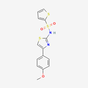 molecular formula C14H12N2O3S3 B10804387 N-[4-(4-methoxyphenyl)-1,3-thiazol-2-yl]thiophene-2-sulfonamide 