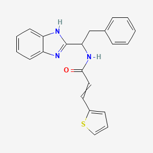 molecular formula C22H19N3OS B10804460 N-[1-(1H-benzimidazol-2-yl)-2-phenylethyl]-3-thiophen-2-ylprop-2-enamide 
