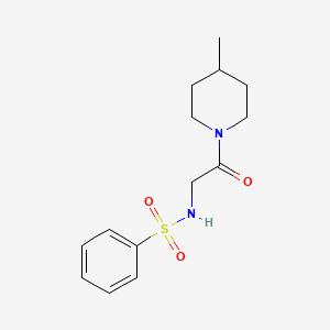 molecular formula C14H20N2O3S B10804744 N-[2-(4-methylpiperidin-1-yl)-2-oxoethyl]benzenesulfonamide 