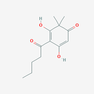 B108048 3,5-Dihydroxy-6,6-dimethyl-4-pentanoylcyclohexa-2,4-dien-1-one CAS No. 19051-49-1
