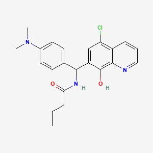 molecular formula C22H24ClN3O2 B10804941 N-[(5-Chloro-8-hydroxyquinolin-7-YL)[4-(dimethylamino)phenyl]methyl]butanamide 