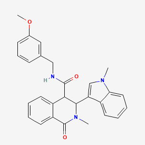 molecular formula C28H27N3O3 B10805086 N-[(3-methoxyphenyl)methyl]-2-methyl-3-(1-methylindol-3-yl)-1-oxo-3,4-dihydroisoquinoline-4-carboxamide 