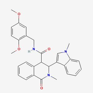 molecular formula C29H29N3O4 B10805094 N-[(2,5-dimethoxyphenyl)methyl]-2-methyl-3-(1-methylindol-3-yl)-1-oxo-3,4-dihydroisoquinoline-4-carboxamide 