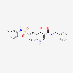 molecular formula C25H23N3O4S B10805305 N-Benzyl-6-[(3,5-dimethylphenyl)sulfamoyl]-4-oxo-1,4-dihydroquinoline-3-carboxamide 