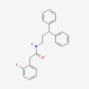 molecular formula C23H22FNO B10805824 N-(3,3-diphenylpropyl)-2-(2-fluorophenyl)acetamide 