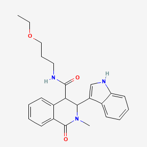 molecular formula C24H27N3O3 B10805867 N-(3-Ethoxypropyl)-3-(1H-indol-3-yl)-2-methyl-1-oxo-1,2,3,4-tetrahydroisoquinoline-4-carboxamide 