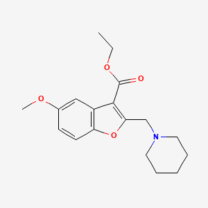 molecular formula C18H23NO4 B10805991 Ethyl 5-methoxy-2-(piperidin-1-ylmethyl)-1-benzofuran-3-carboxylate 