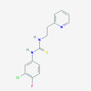molecular formula C14H13ClFN3S B10806108 1-(3-Chloro-4-fluorophenyl)-3-(2-(pyridin-2-yl)ethyl)thiourea 