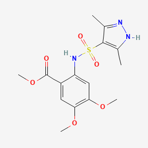 molecular formula C15H19N3O6S B10806156 methyl 2-[(3,5-dimethyl-1H-pyrazol-4-yl)sulfonylamino]-4,5-dimethoxybenzoate 
