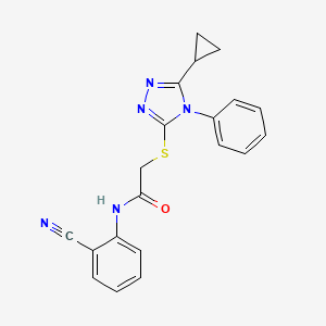 molecular formula C20H17N5OS B10806235 N-(2-cyanophenyl)-2-[(5-cyclopropyl-4-phenyl-1,2,4-triazol-3-yl)sulfanyl]acetamide 