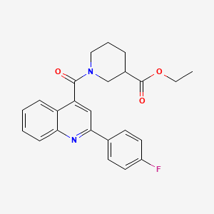 molecular formula C24H23FN2O3 B10806435 Ethyl 1-[2-(4-fluorophenyl)quinoline-4-carbonyl]piperidine-3-carboxylate 