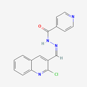 molecular formula C16H11ClN4O B10806481 N-[(Z)-(2-chloroquinolin-3-yl)methylideneamino]pyridine-4-carboxamide 