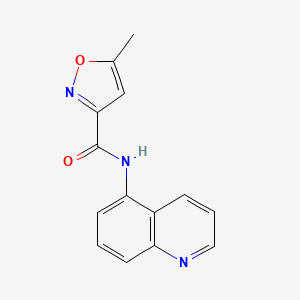 molecular formula C14H11N3O2 B10806634 5-methyl-N-(quinolin-5-yl)-1,2-oxazole-3-carboxamide 