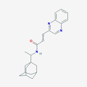 molecular formula C23H27N3O B10806673 N-[1-(1-adamantyl)ethyl]-3-quinoxalin-2-ylprop-2-enamide 