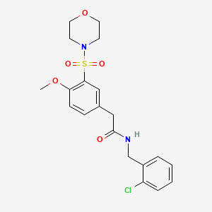 molecular formula C20H23ClN2O5S B10806792 N-[(2-chlorophenyl)methyl]-2-(4-methoxy-3-morpholin-4-ylsulfonylphenyl)acetamide 