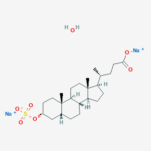 Disodium;(4R)-4-[(3R,5R,8R,9S,10S,13R,14S,17R)-10,13-dimethyl-3-sulfonatooxy-2,3,4,5,6,7,8,9,11,12,14,15,16,17-tetradecahydro-1H-cyclopenta[a]phenanthren-17-yl]pentanoate;hydrate