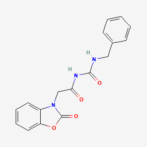 molecular formula C17H15N3O4 B10806854 N-(benzylcarbamoyl)-2-(2-oxo-1,3-benzoxazol-3-yl)acetamide 