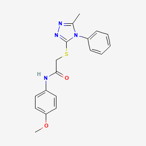 molecular formula C18H18N4O2S B10806956 N-(4-methoxyphenyl)-2-[(5-methyl-4-phenyl-4H-1,2,4-triazol-3-yl)sulfanyl]acetamide 