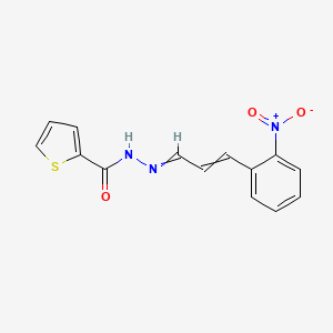 molecular formula C14H11N3O3S B10806984 N-[3-(2-nitrophenyl)prop-2-enylideneamino]-2-thiophenecarboxamide 