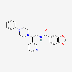 molecular formula C25H26N4O3 B10807340 N-[2-(4-phenylpiperazin-1-yl)-2-pyridin-3-ylethyl]-1,3-benzodioxole-5-carboxamide 