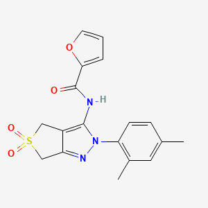 molecular formula C18H17N3O4S B10807488 N-(2-(2,4-dimethylphenyl)-5,5-dioxido-4,6-dihydro-2H-thieno[3,4-c]pyrazol-3-yl)furan-2-carboxamide 