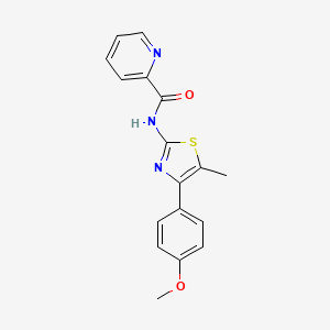 molecular formula C17H15N3O2S B10807594 N-[4-(4-methoxyphenyl)-5-methyl-1,3-thiazol-2-yl]pyridine-2-carboxamide 