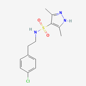 molecular formula C13H16ClN3O2S B10807806 N-[2-(4-chlorophenyl)ethyl]-3,5-dimethyl-1H-pyrazole-4-sulfonamide 
