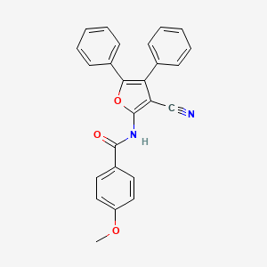 molecular formula C25H18N2O3 B10808071 N-(3-cyano-4,5-diphenylfuran-2-yl)-4-methoxybenzamide 