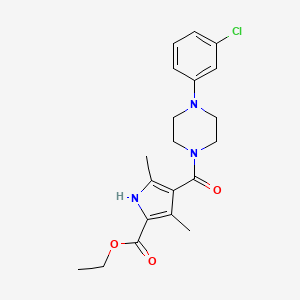 molecular formula C20H24ClN3O3 B10808369 ethyl 4-[4-(3-chlorophenyl)piperazine-1-carbonyl]-3,5-dimethyl-1H-pyrrole-2-carboxylate 