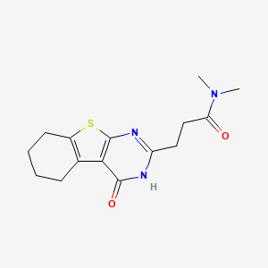 molecular formula C15H19N3O2S B10808408 N,N-dimethyl-3-(4-oxo-5,6,7,8-tetrahydro-3H-[1]benzothiolo[2,3-d]pyrimidin-2-yl)propanamide 