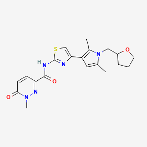 molecular formula C20H23N5O3S B10808417 N-[4-[2,5-dimethyl-1-(oxolan-2-ylmethyl)pyrrol-3-yl]-1,3-thiazol-2-yl]-1-methyl-6-oxopyridazine-3-carboxamide 