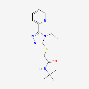 molecular formula C15H21N5OS B10808553 N-tert-butyl-2-[(4-ethyl-5-pyridin-2-yl-1,2,4-triazol-3-yl)sulfanyl]acetamide 