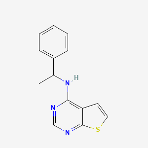 molecular formula C14H13N3S B10808568 N-(1-phenylethyl)thieno[2,3-d]pyrimidin-4-amine 