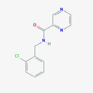 molecular formula C12H10ClN3O B10808578 N-(2-chlorobenzyl)pyrazine-2-carboxamide 
