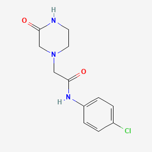 molecular formula C12H14ClN3O2 B10808588 N-(4-chlorophenyl)-2-(3-oxopiperazin-1-yl)acetamide 