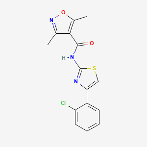 molecular formula C15H12ClN3O2S B10808591 N-[4-(2-chlorophenyl)-1,3-thiazol-2-yl]-3,5-dimethyl-1,2-oxazole-4-carboxamide 
