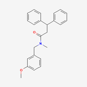 molecular formula C24H25NO2 B10808627 N-[(3-methoxyphenyl)methyl]-N-methyl-3,3-diphenylpropanamide 