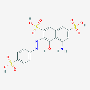 molecular formula C16H10N3Na3O10S3 B108087 Trisodium;4-amino-5-oxido-7-sulfo-6-[(4-sulfonatophenyl)diazenyl]naphthalene-2-sulfonate CAS No. 17716-41-5