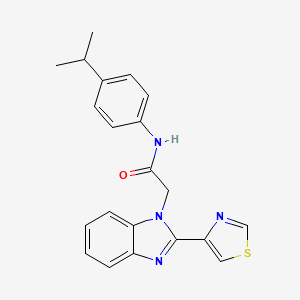 molecular formula C21H20N4OS B10808735 N-[4-(propan-2-yl)phenyl]-2-[2-(1,3-thiazol-4-yl)-1H-1,3-benzodiazol-1-yl]acetamide 