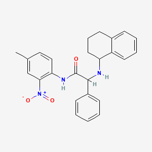 molecular formula C25H25N3O3 B10808853 N-(4-methyl-2-nitrophenyl)-2-phenyl-2-(1,2,3,4-tetrahydronaphthalen-1-ylamino)acetamide 
