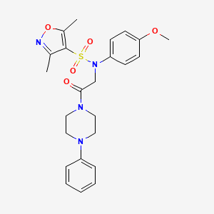 molecular formula C24H28N4O5S B10809026 N-(4-methoxyphenyl)-3,5-dimethyl-N-[2-oxo-2-(4-phenylpiperazin-1-yl)ethyl]-1,2-oxazole-4-sulfonamide 