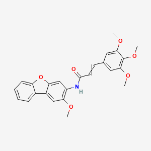 molecular formula C25H23NO6 B10809187 N-(2-methoxydibenzofuran-3-yl)-3-(3,4,5-trimethoxyphenyl)prop-2-enamide 
