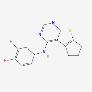 molecular formula C15H11F2N3S B10809291 N-(3,4-difluorophenyl)-7-thia-9,11-diazatricyclo[6.4.0.02,6]dodeca-1(12),2(6),8,10-tetraen-12-amine 