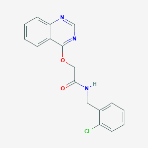 molecular formula C17H14ClN3O2 B10809332 N-[(2-chlorophenyl)methyl]-2-quinazolin-4-yloxyacetamide 