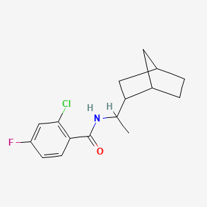 molecular formula C16H19ClFNO B10809347 N-[1-(2-bicyclo[2.2.1]heptanyl)ethyl]-2-chloro-4-fluorobenzamide CAS No. 1005070-40-5