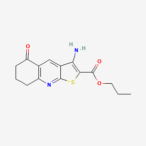 molecular formula C15H16N2O3S B10809348 Propyl 3-amino-5-oxo-5,6,7,8-tetrahydrothieno[2,3-b]quinoline-2-carboxylate 