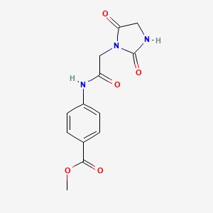 molecular formula C13H13N3O5 B10809367 Methyl 4-[[2-(2,5-dioxoimidazolidin-1-yl)acetyl]amino]benzoate 